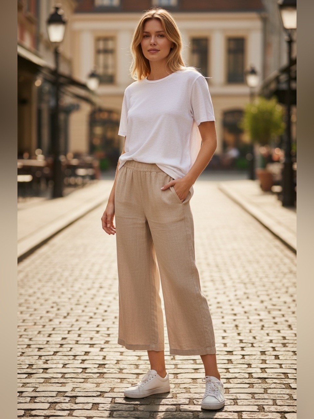 100% Linen Cynthia Rowley Tan Linen Pants Size Small S